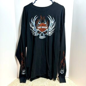 Harley-Davidson Mens Long Sleeve T-Shirt "Cowboy Beaumont Texas"  - 3XL